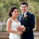 Happy couple Olivia and Michael on their wedding day.