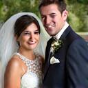 Happy couple Jessica and Tom on their wedding day.